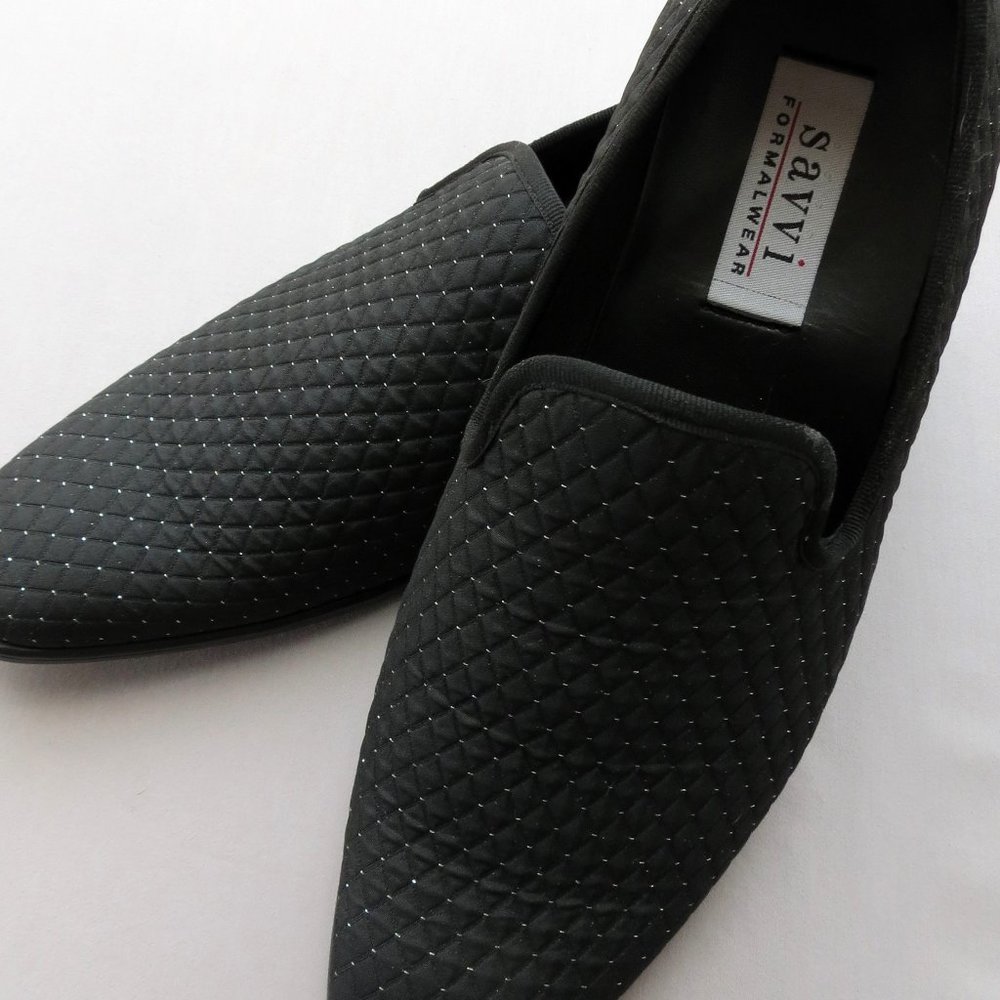 Formal Slip On Dress Shoes, Black, Silver, 11M